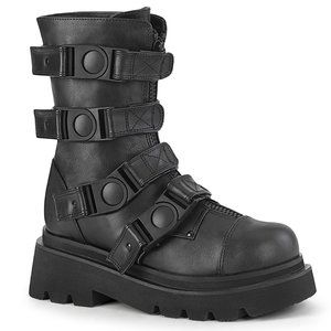 Demonia Renegade-55 Black Vegan Leather Combat Boots